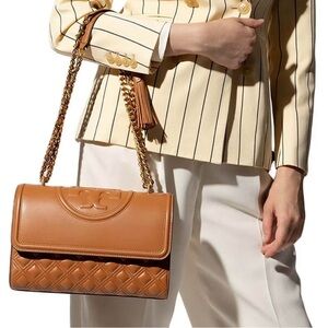 Tory Burch Tan Quilted Shoulder Bag